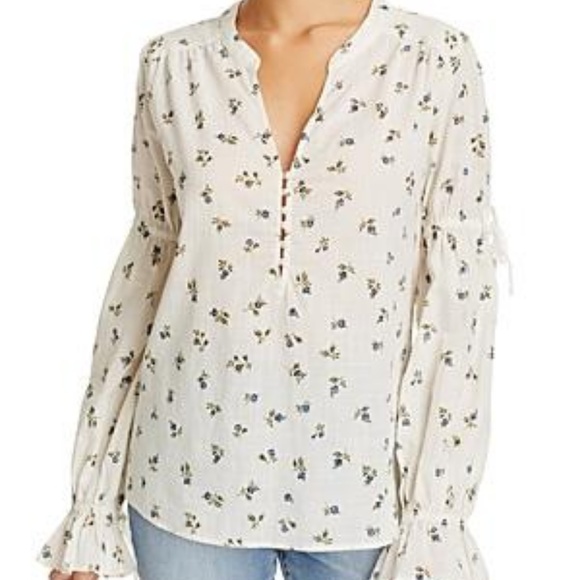 Paige Yardley split neck floral print blouse - Picture 4 of 8